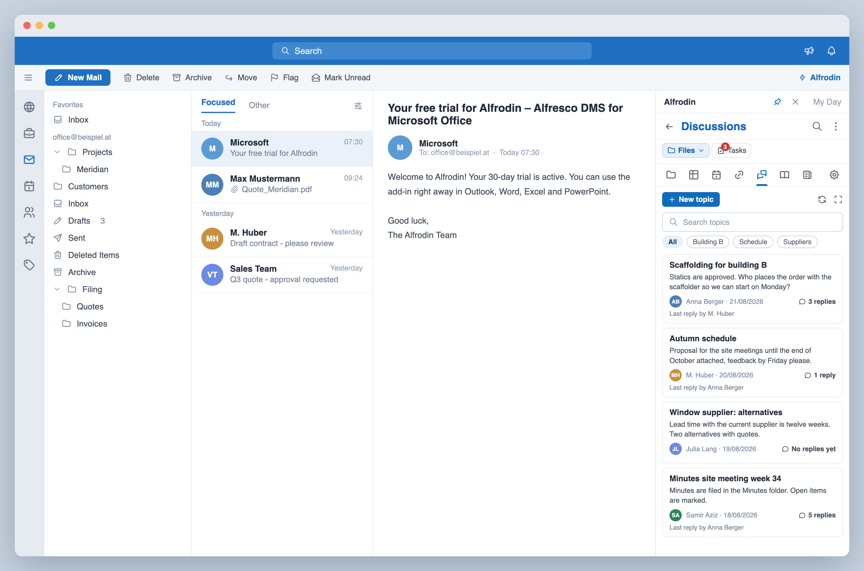 Discussions of a site: topics with replies