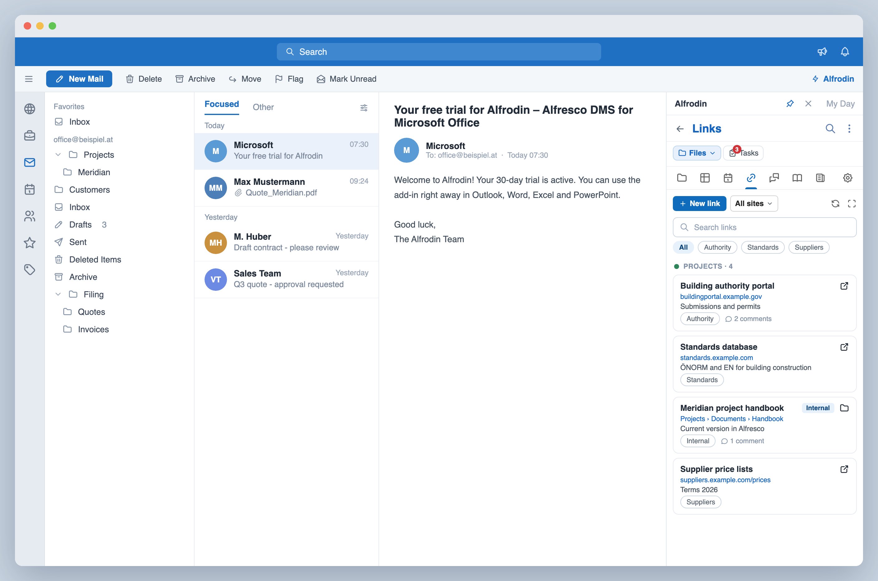 Link collection of a site with comments and internal targets
