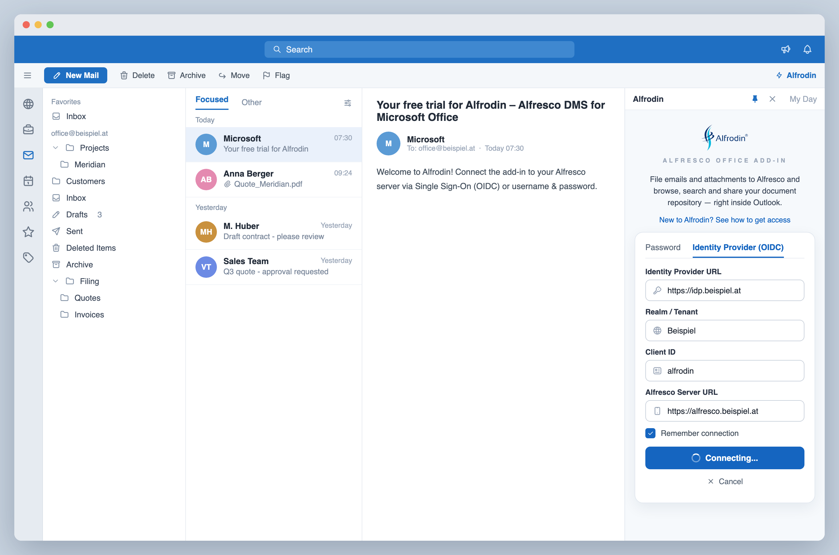 Single sign-on via OIDC